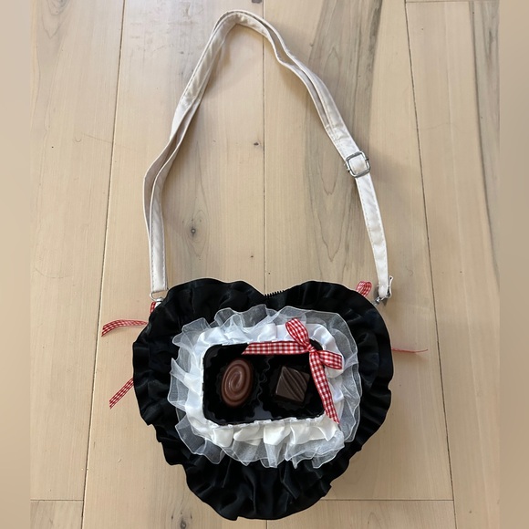 Handbags - NWOT Box Of Chocolates Ruffled Crossbody Heart Purse-*Handmade